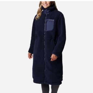 Columbia Navy Long Sherpa Jacket Coat large​